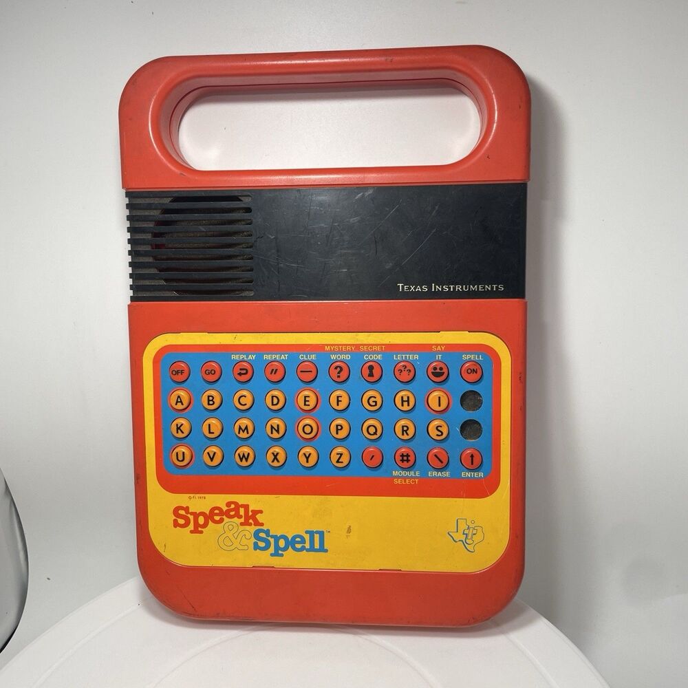 Vintage 1978 Texas Instruments Speak & Spell Parts Only Missing 2 Buttons As Is